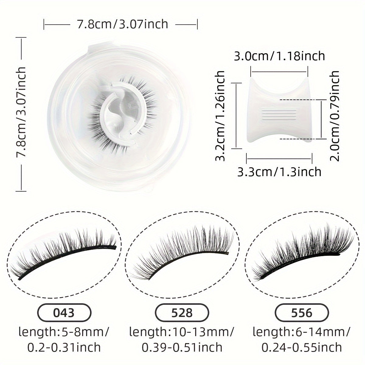 [Glue Free] Self Adhesive Eyelashes | 3 Pairs | 3D Faux Mink | Glue Free, Reusable | Natural Look | 5-14mm