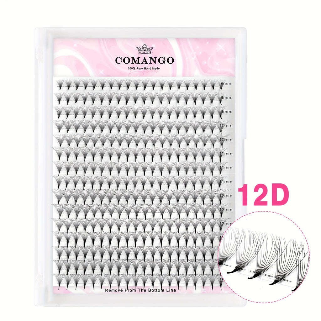 300 fan Handmade Volume Eyelashes Pointy Base 0.07mm/0.05mm 6D-16DW shape Long Lasting Soft Premade Fans Extension