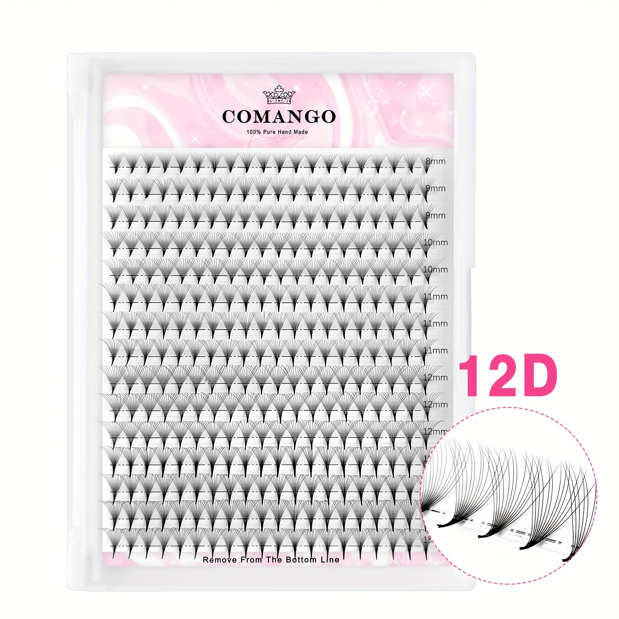 300 fan Handmade Volume Eyelashes Pointy Base 0.07mm/0.05mm 6D-16DW shape Long Lasting Soft Premade Fans Extension