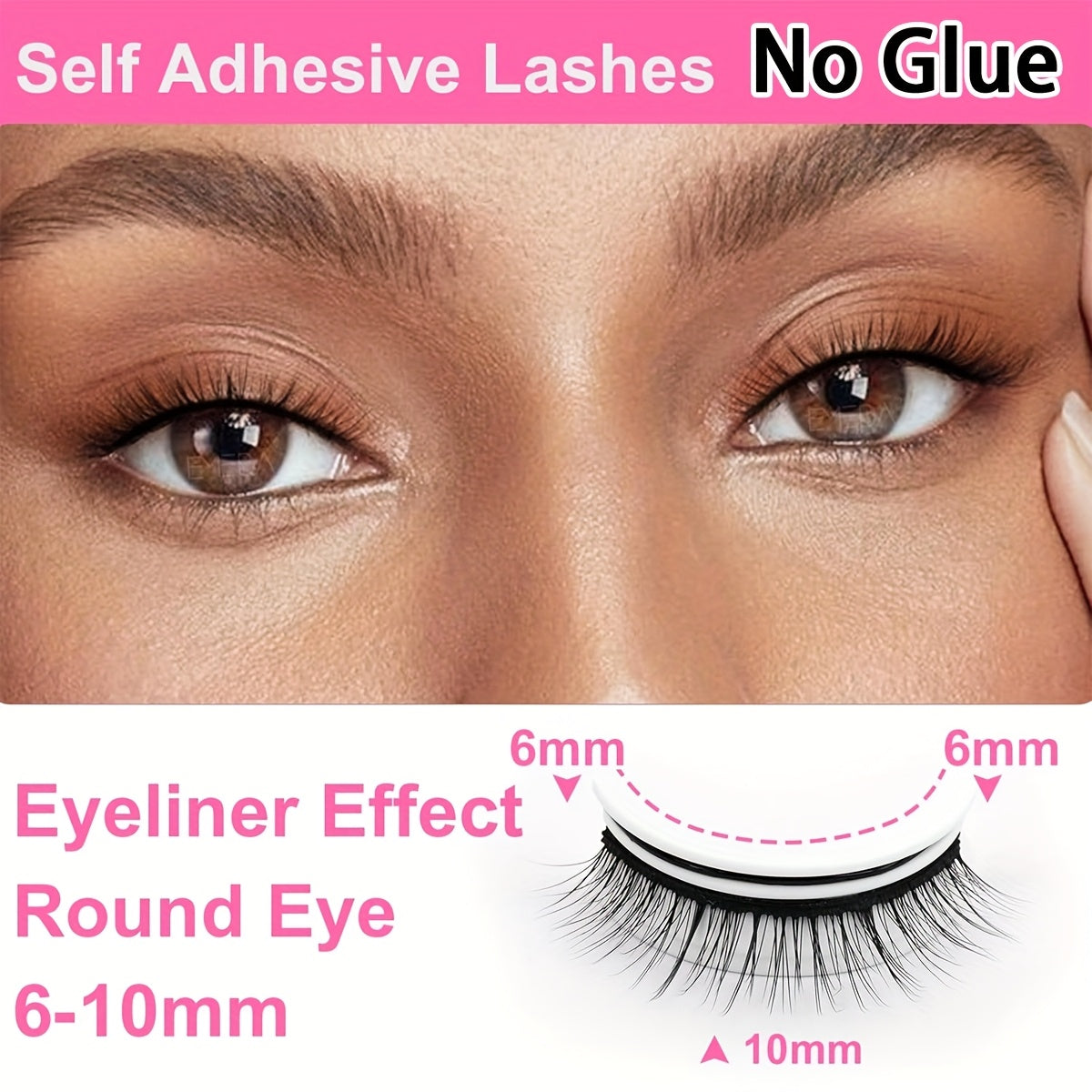 A Set of 5 Pairs of Self-Adhesive False Eyelashes That Are Pre-Glued, Reusable, And Made from Natural Fluffy Materials. They Are Lightweight, Easy to Wear, And Odorless.