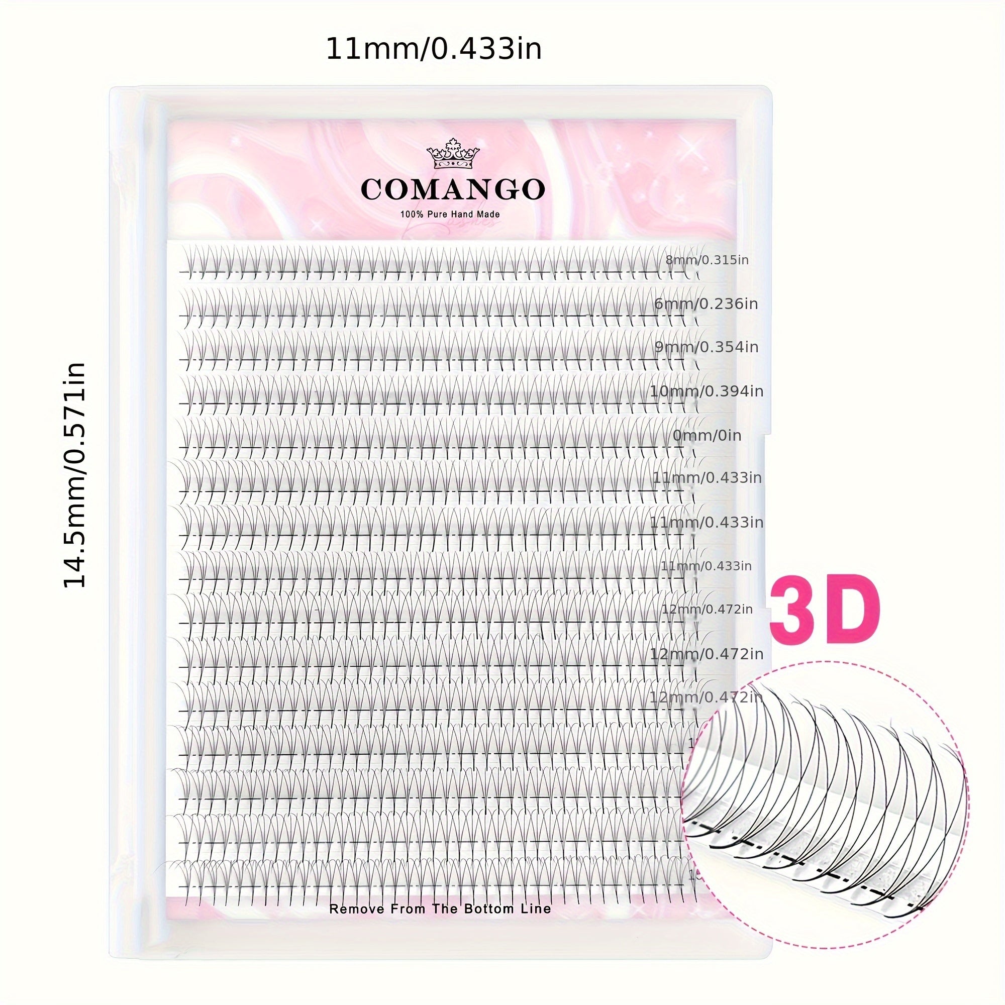 300 fan Handmade Volume Eyelashes Pointy Base 0.07mm/0.05mm 6D-16DW shape Long Lasting Soft Premade Fans Extension