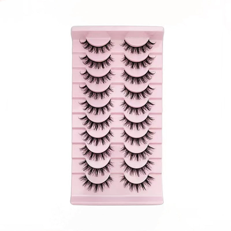 10 Pairs Anime Cosplay False Eyelashes Set, C Curl, 0.03mm-0.05mm Thickness, 10-15mm Length, Natural & Extra Thick Style, Reusable, Beginner Friendly, Multi-Pair Pack