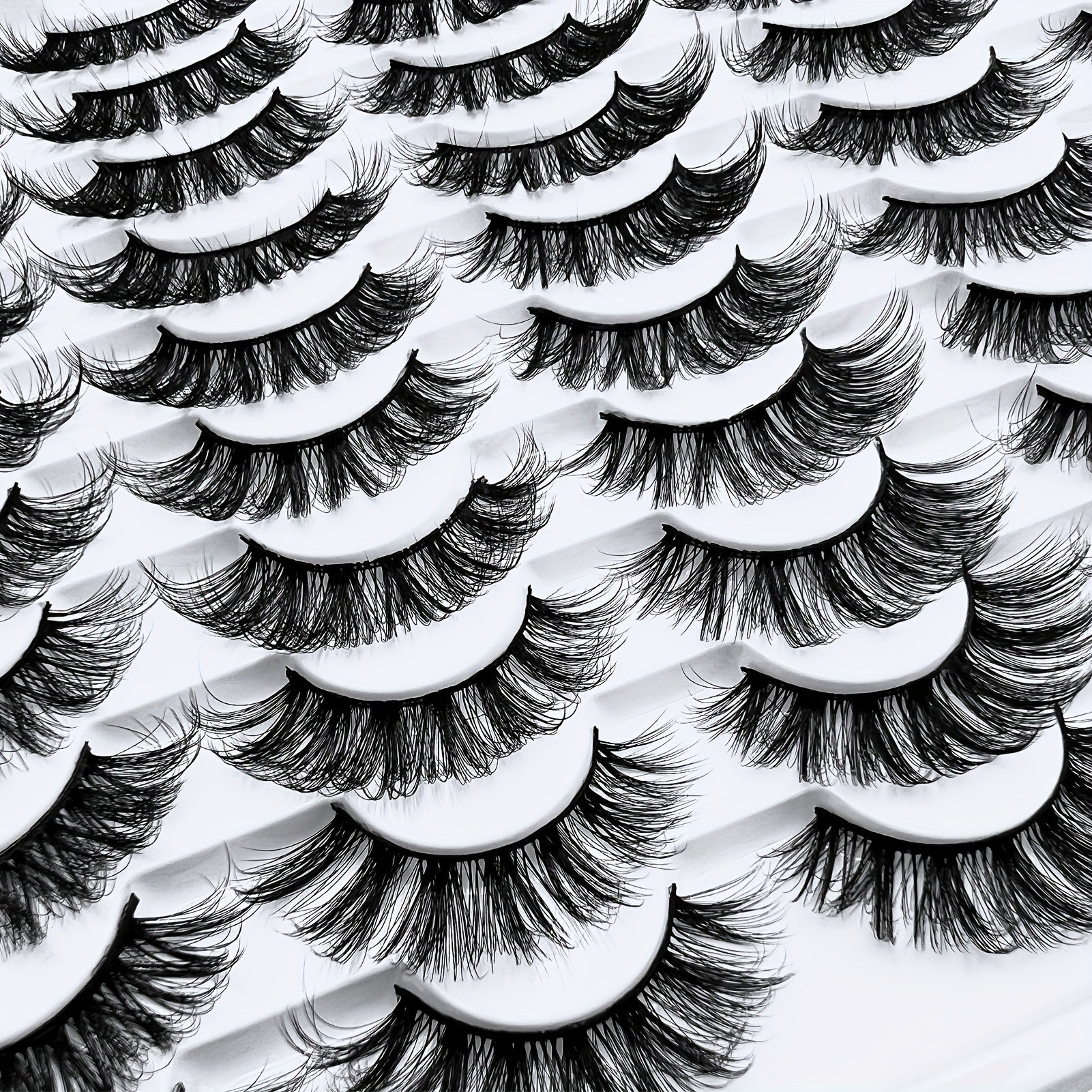 30 Pairs of Black False Eyelashes Mix 3 Styles, Thick Curly Eyelashes Cat-Eye Fluffy Lashes, For Daily & Party Makeup