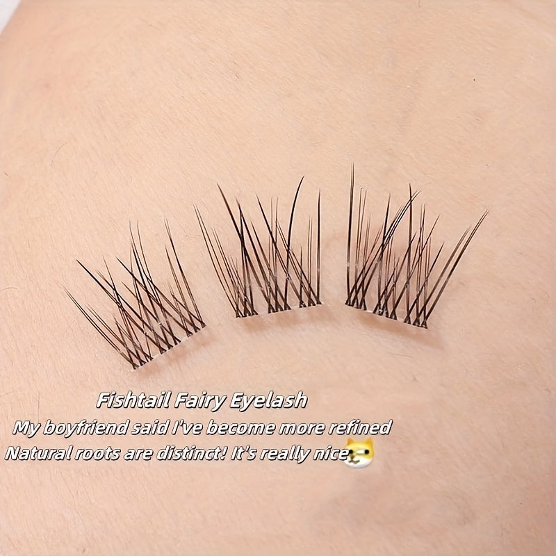 384 Clusters Fishtail DIY Eyelashes Soft Light Reusable Cluster Lashes for Daily Makeup Natural Look Easy to Apply Long Lasting