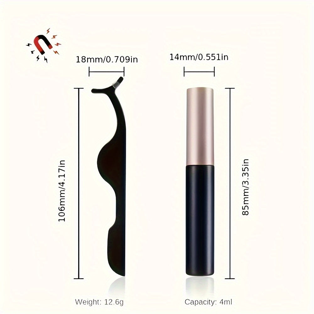 10 Pairs Reusable Magnetic False Eyelashes Kit - Easy, Glue-Free, and Alcohol-Free Application with 2 Long-Lasting Eyeliner Pens and Tweezers - Perfect for Beginners, Natural Look for Parties, Festivals, and Everyday Use