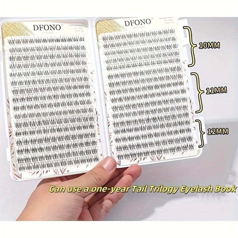 384 Clusters Fishtail DIY Eyelashes Soft Light Reusable Cluster Lashes for Daily Makeup Natural Look Easy to Apply Long Lasting