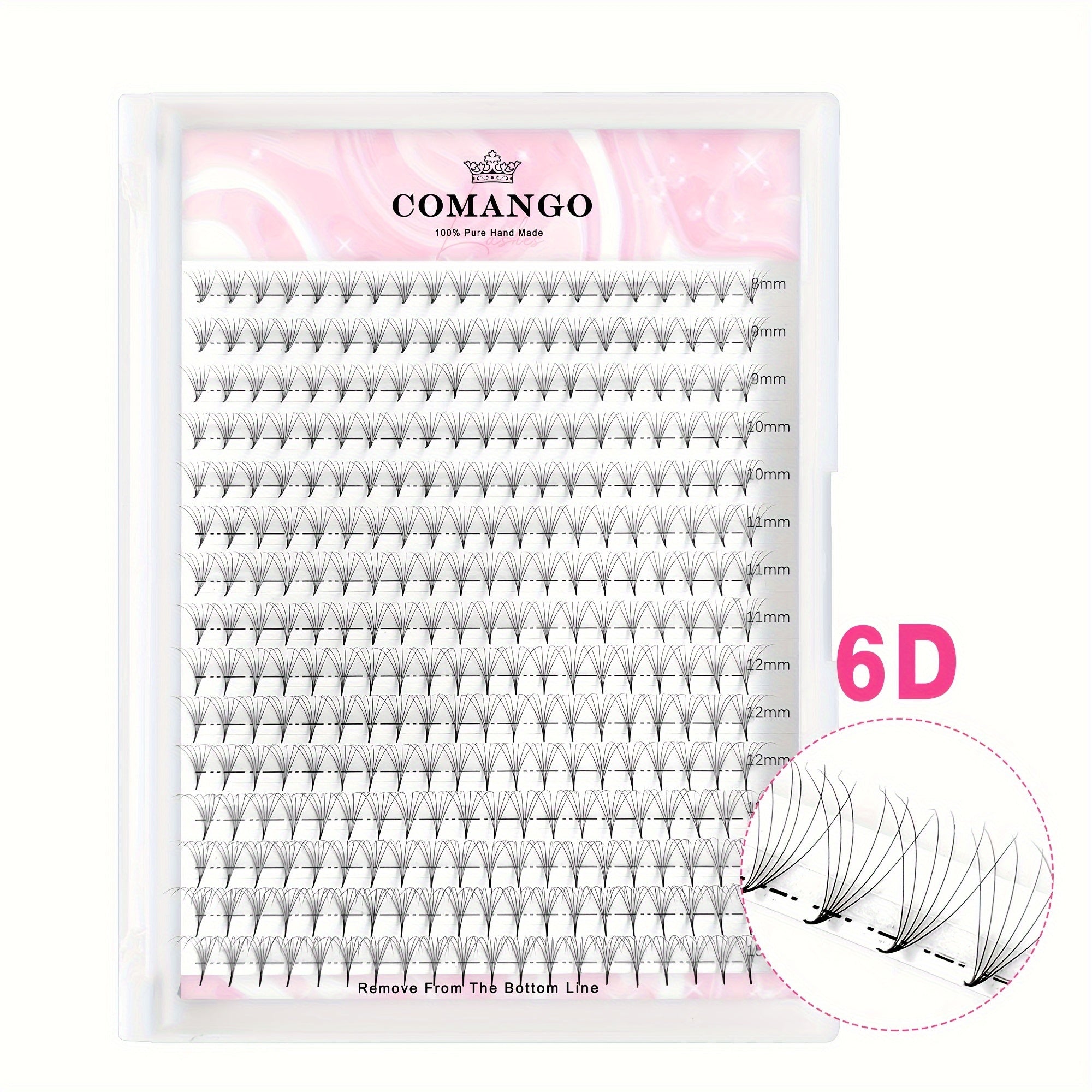 300 fan Handmade Volume Eyelashes Pointy Base 0.07mm/0.05mm 6D-16DW shape Long Lasting Soft Premade Fans Extension