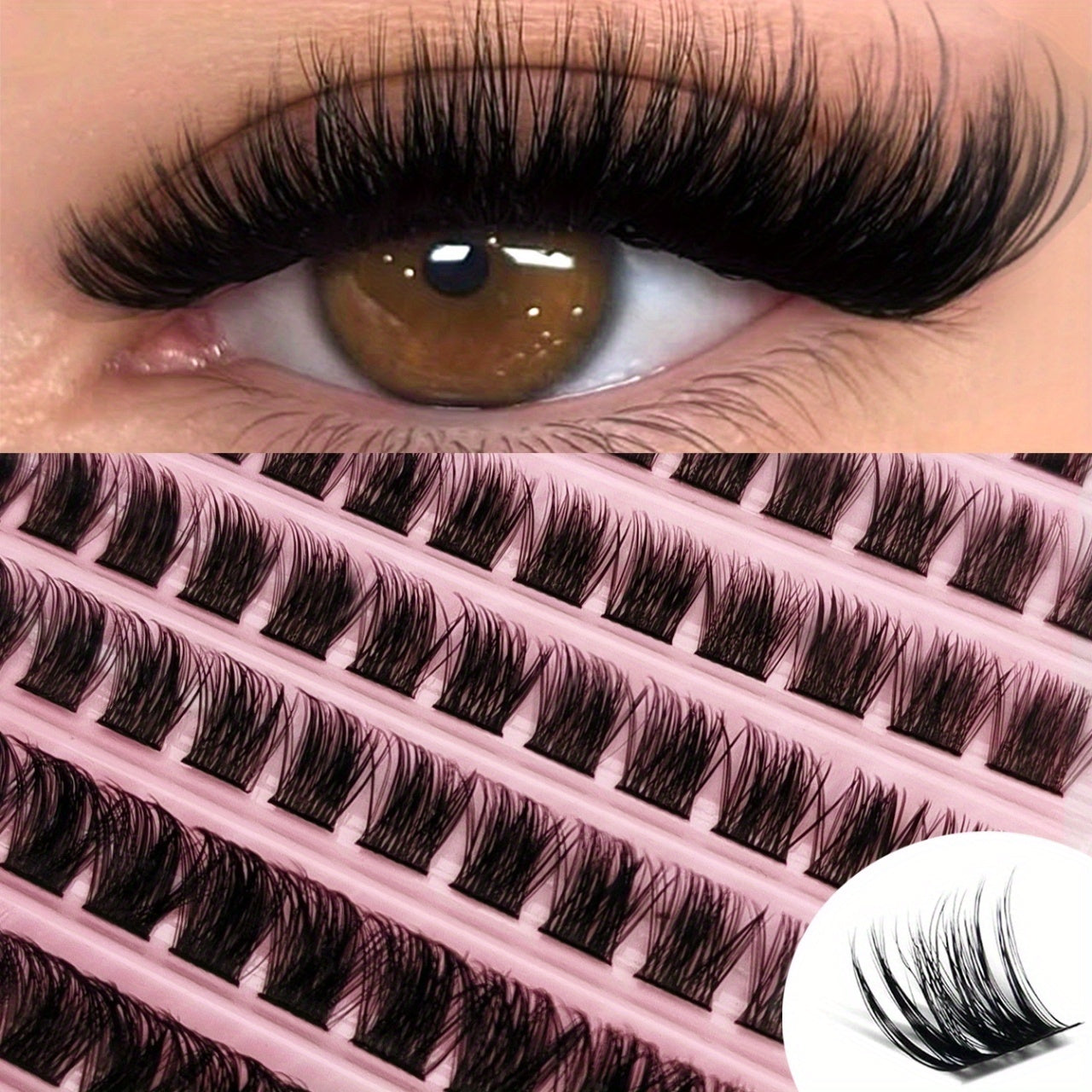 120/160/200pcs Natural Look D Curl Lash Clusters (9–16mm), DIY Eyelash Extensions Kit with Mixed 40D, T50, 80D, and 80D-Cat Eye Styles, Extra Thick Beginner-Friendly, Lightweight, Comfortable to Wear, and Reusable for Salon-Quality Results at Home