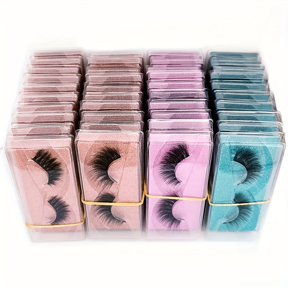 [40 Pairs 3D False Eyelashes] 10 Pairs, 20 Pairs, 30 Pairs, 40 Pairs of False Eyelashes from 1cm to 2cm, 3D Different Models
