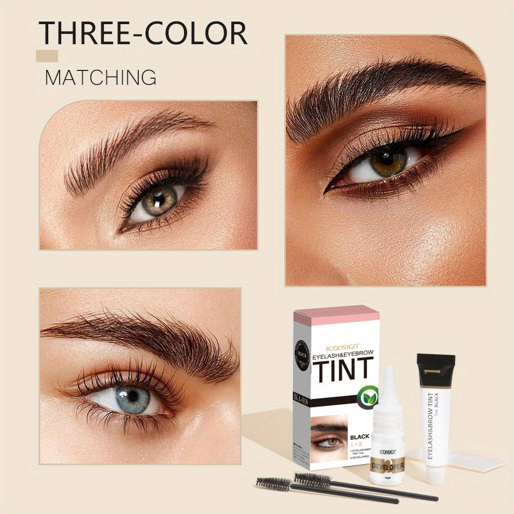 [2-in-1 Eyelash & Brow Kit] 2-in-1 Eyelash & Eyebrow Kit - 2-Pack, 3-Pack, or Single Pack | Professional Lash & Brow Color Kit | Lasting for 6 Weeks | DIY Hair Coloring for Salon & Home Use