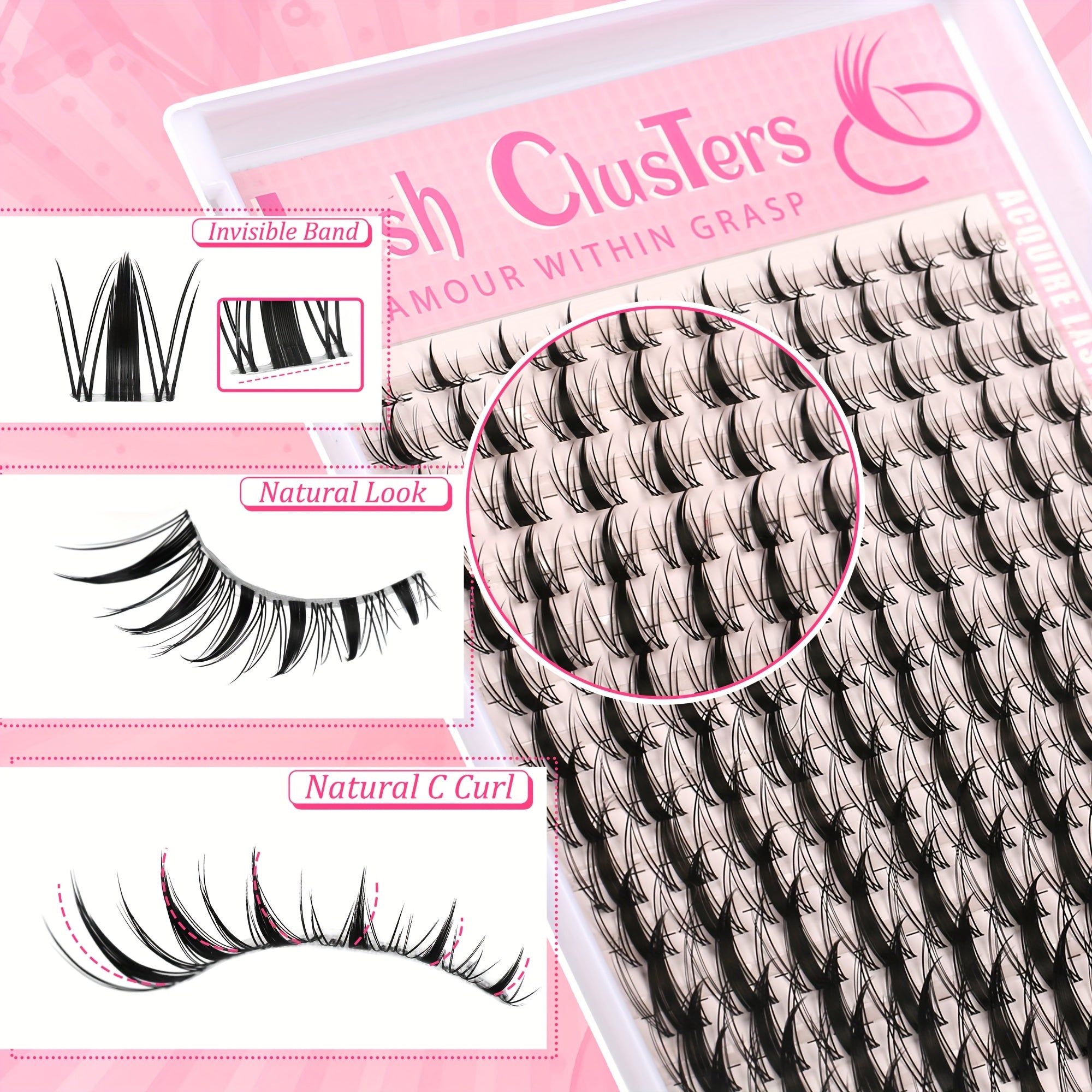 140pcs Fairy Lash Kit - 8-18mm Manga Eyelash, C Curl, Ultra-Thin Invisible Band, Natural Extensions for DIY Anime Lashes