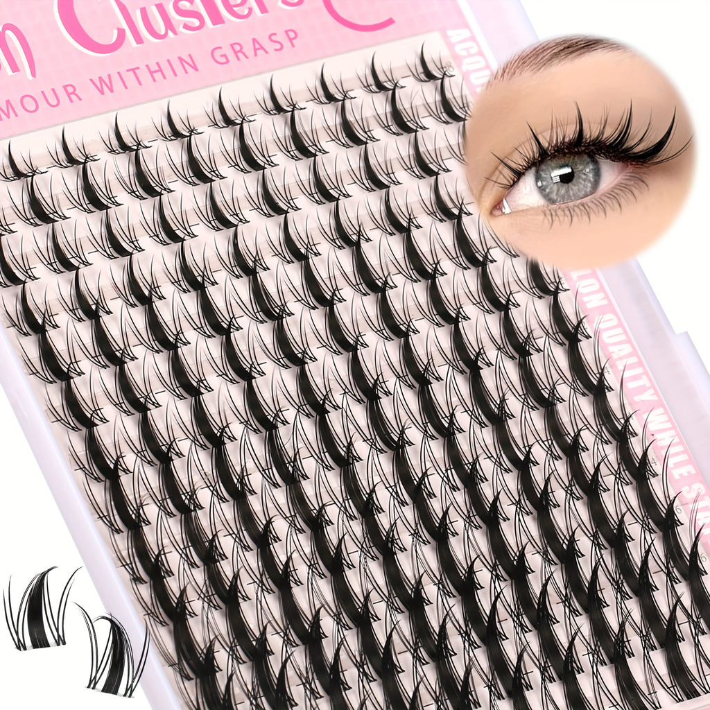 140pcs Fairy Lash Kit - 8-18mm Manga Eyelash, C Curl, Ultra-Thin Invisible Band, Natural Extensions for DIY Anime Lashes