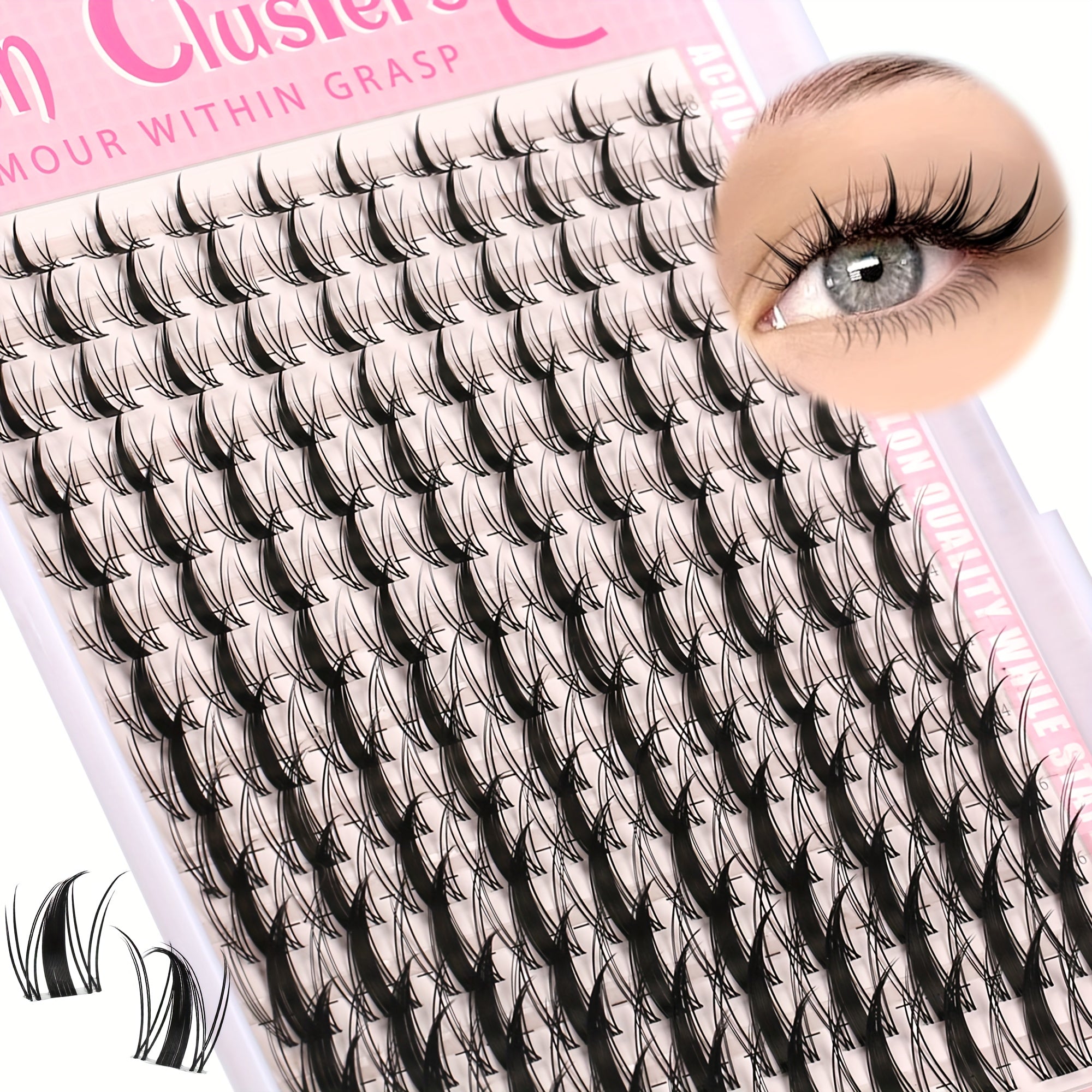 140pcs Fairy Lash Kit - 8-18mm Manga Eyelash, C Curl, Ultra-Thin Invisible Band, Natural Extensions for DIY Anime Lashes