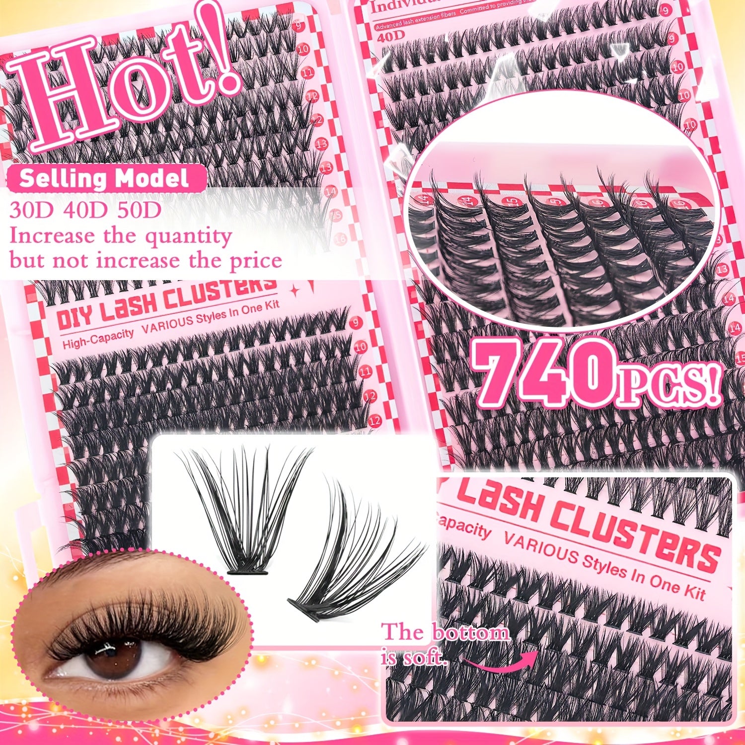 15pcs Set Mixed Length 9-16mm/D Curl/DIY Eyelash Extension/Individual Eyelashes Kit/30D40D50D80D/Fish tail Eyelash/Anime Eyelash/with Glue tool/Natural/Exten Thick/Ultra soft/Reusable/Wedding/Music Festival/Thanksgiving Day And daily use/Gift Set
