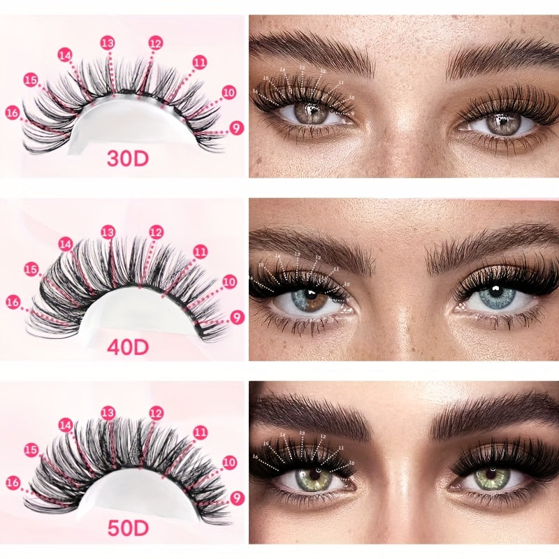 [DIY Eyelash] DIY Eyelash Extension Kit | 200/640pcs | Individual Lashes Clusters | 9-16Mm Lengths in 30D, 40D, And 50D | Includes Cluster Lash Bond, Seal, And Applicator | Stunning Gift Set