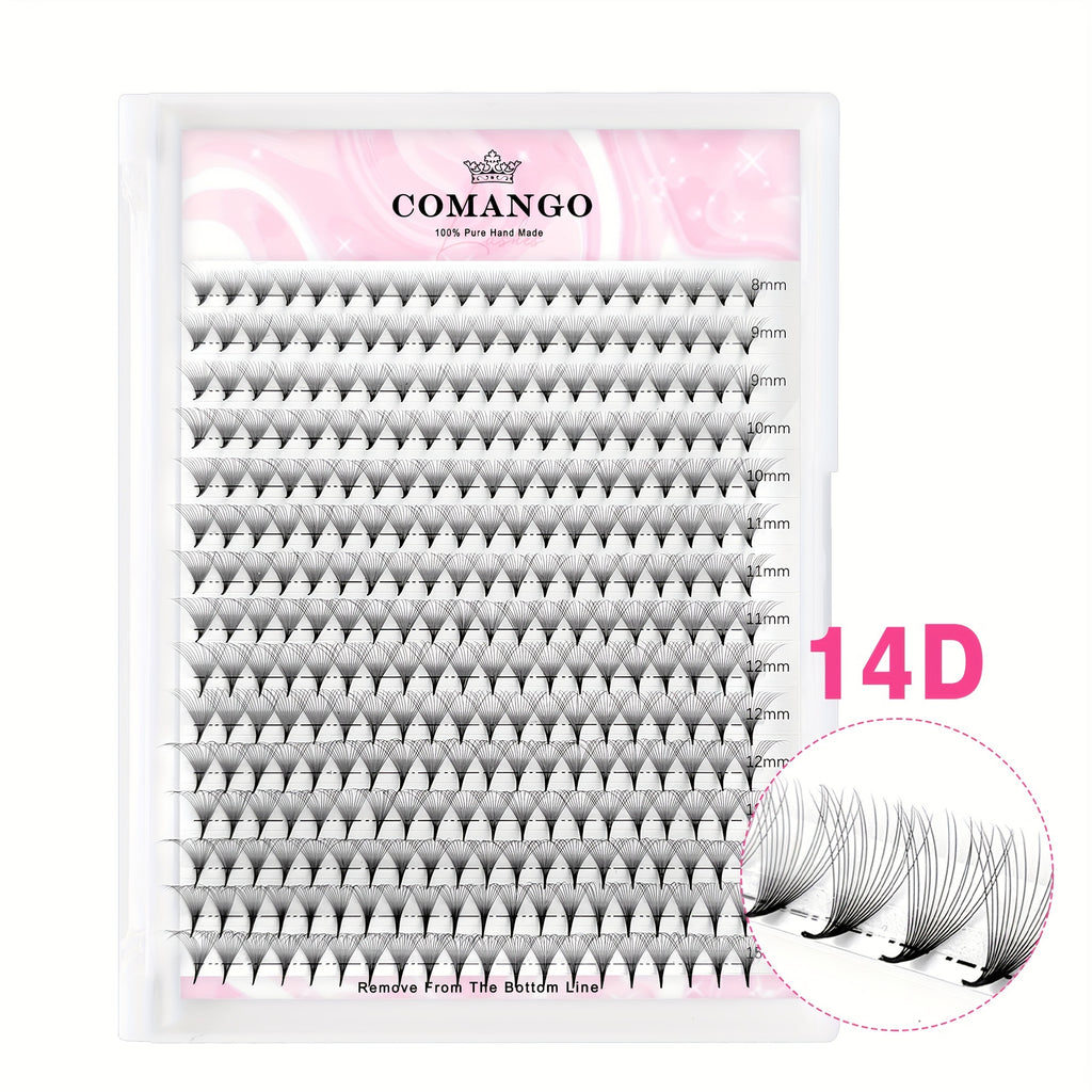 300 fan Handmade Volume Eyelashes Pointy Base 0.07mm/0.05mm 6D-16DW shape Long Lasting Soft Premade Fans Extension