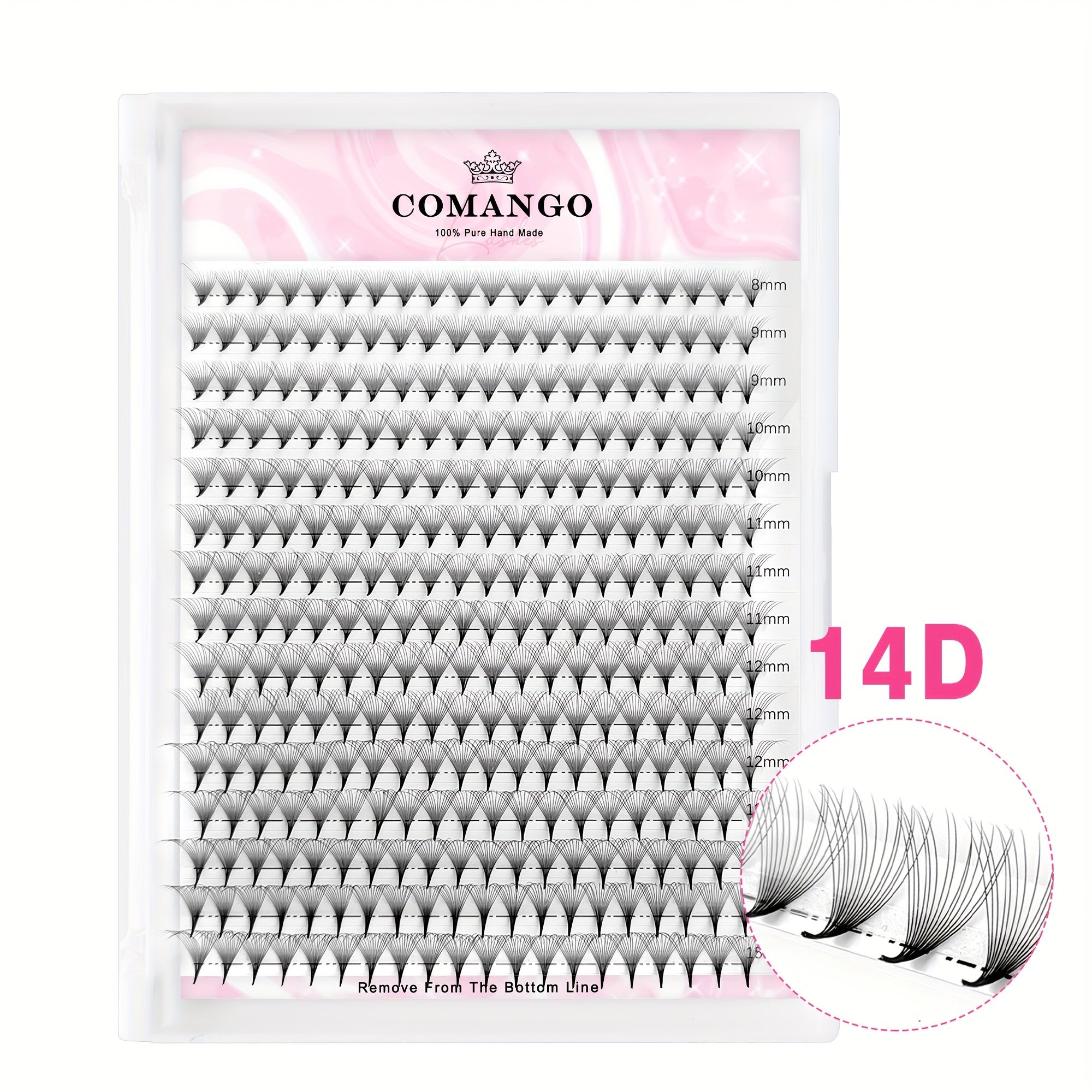 300 fan Handmade Volume Eyelashes Pointy Base 0.07mm/0.05mm 6D-16DW shape Long Lasting Soft Premade Fans Extension