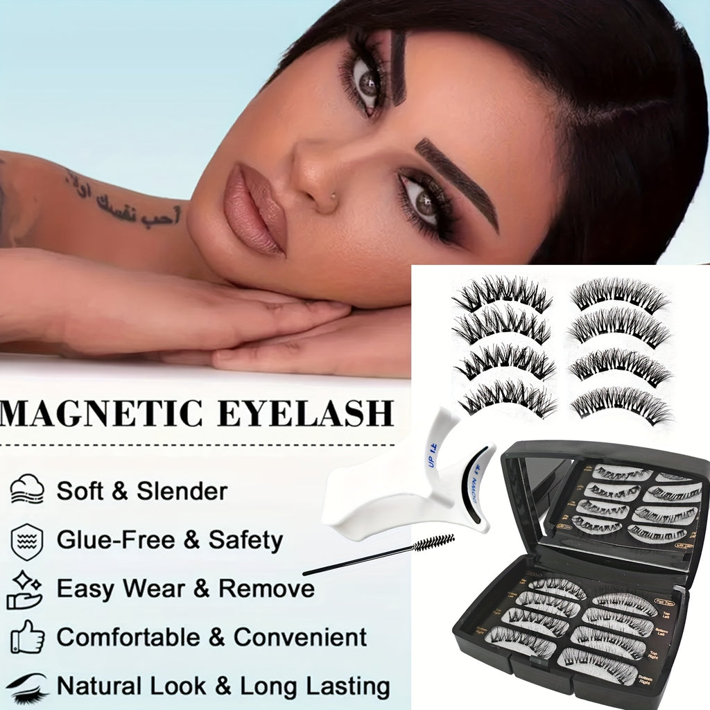 [Magnetic 3D Eyelashes] 7 Times Magnetic 3D Eyelashes | Reusable, Daily Wear, No Glue Needed, Long-lasting Beauty Without Worries