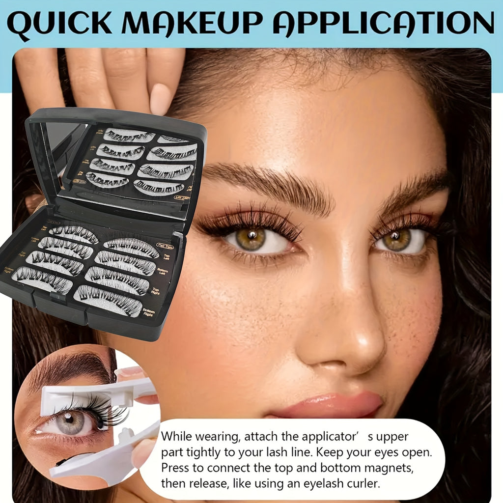 [Magnetic 3D Eyelashes] 7 Times Magnetic 3D Eyelashes | Reusable, Daily Wear, No Glue Needed, Long-lasting Beauty Without Worries