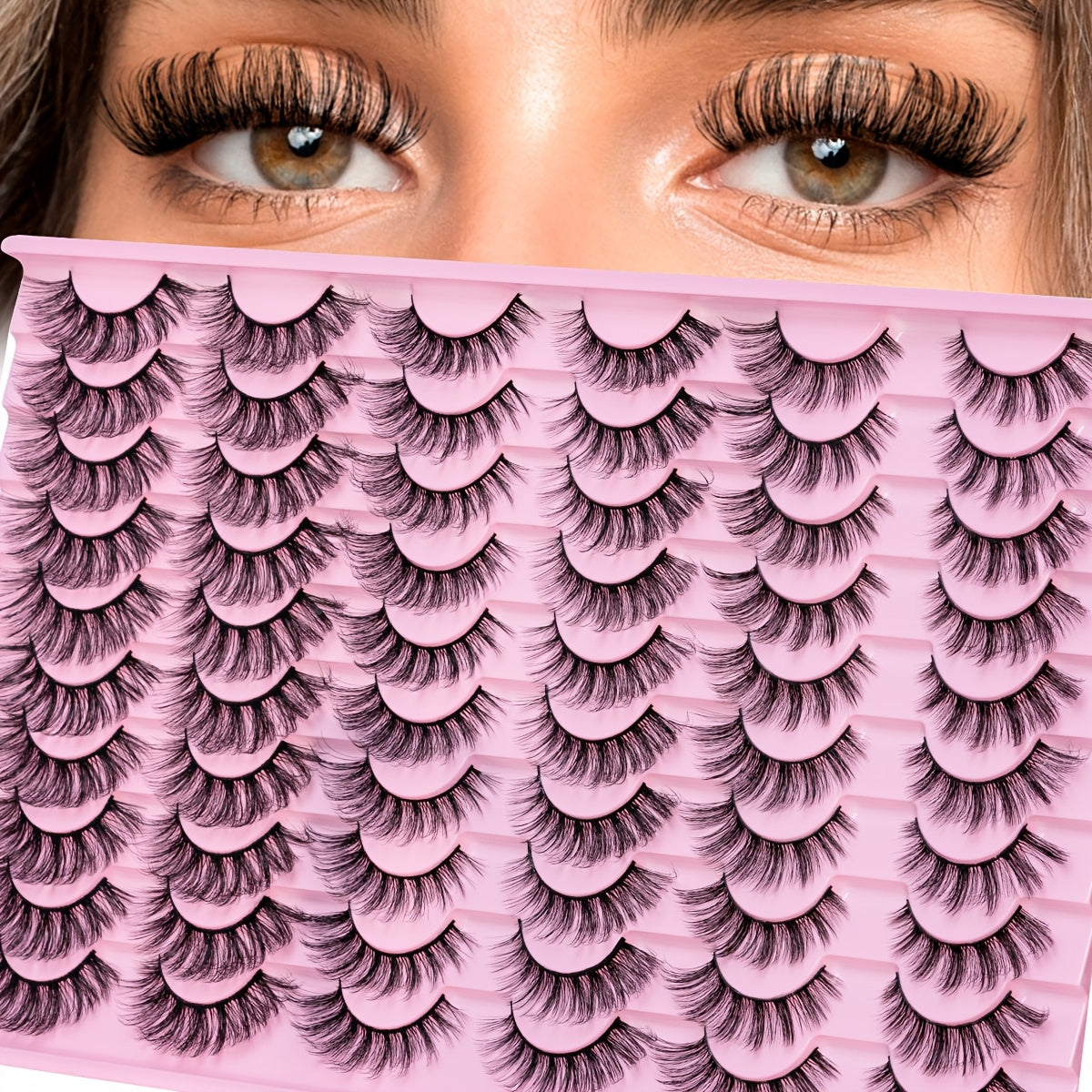 30 Pairs of Black False Eyelashes Mix 3 Styles, Thick Curly Eyelashes Cat-Eye Fluffy Lashes, For Daily & Party Makeup
