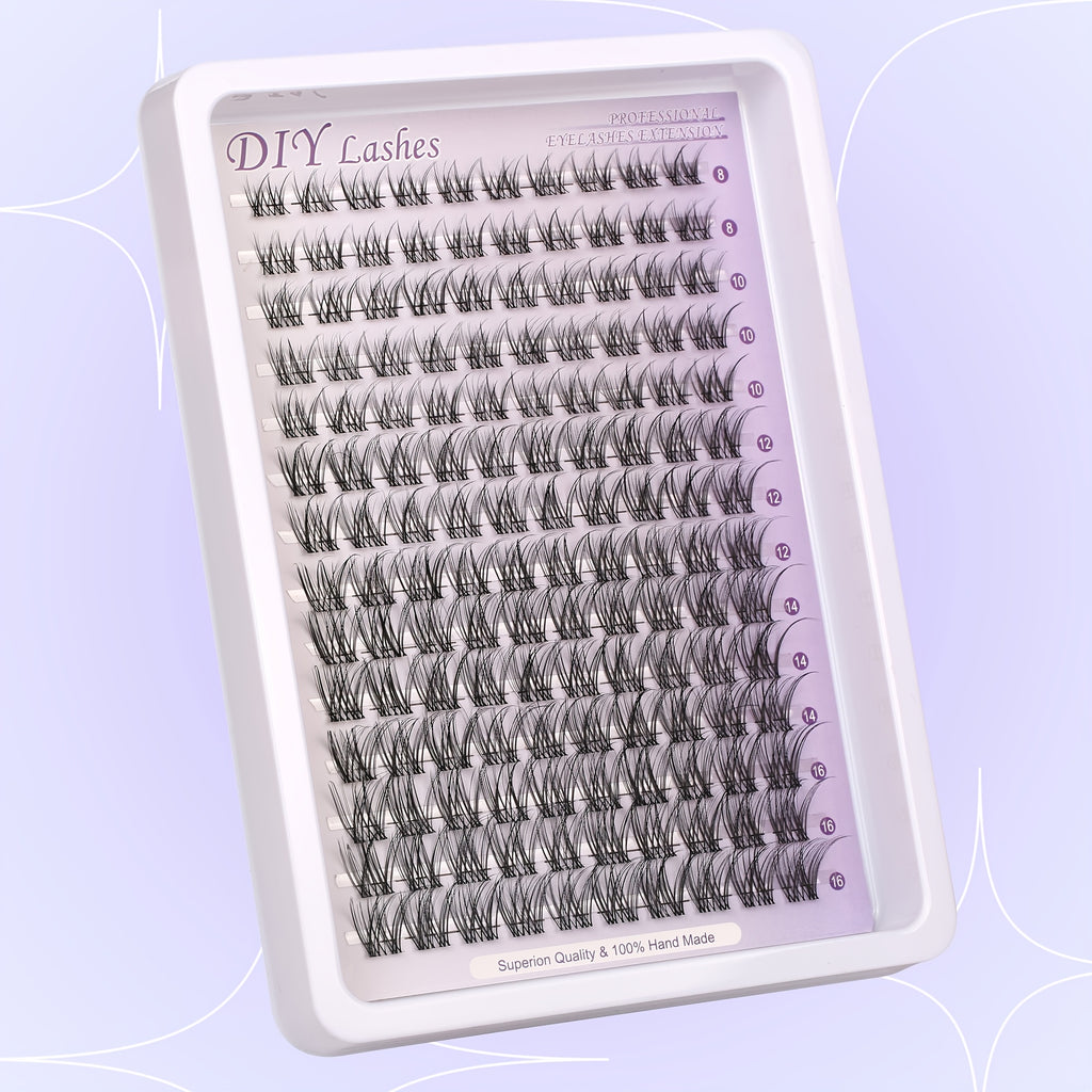 DIY Eyelash Extensions - Natural, Soft & Transparent Lashes, 8-16mm | Reusable, Beginner-Friendly | High-Quality, Hand-Made, Reusable Eyelash Extensions