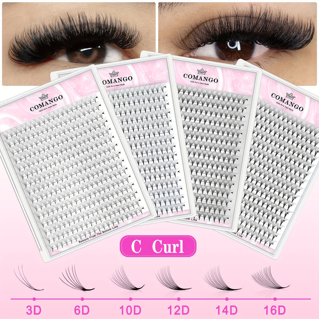 300 fan Handmade Volume Eyelashes Pointy Base 0.07mm/0.05mm 6D-16DW shape Long Lasting Soft Premade Fans Extension