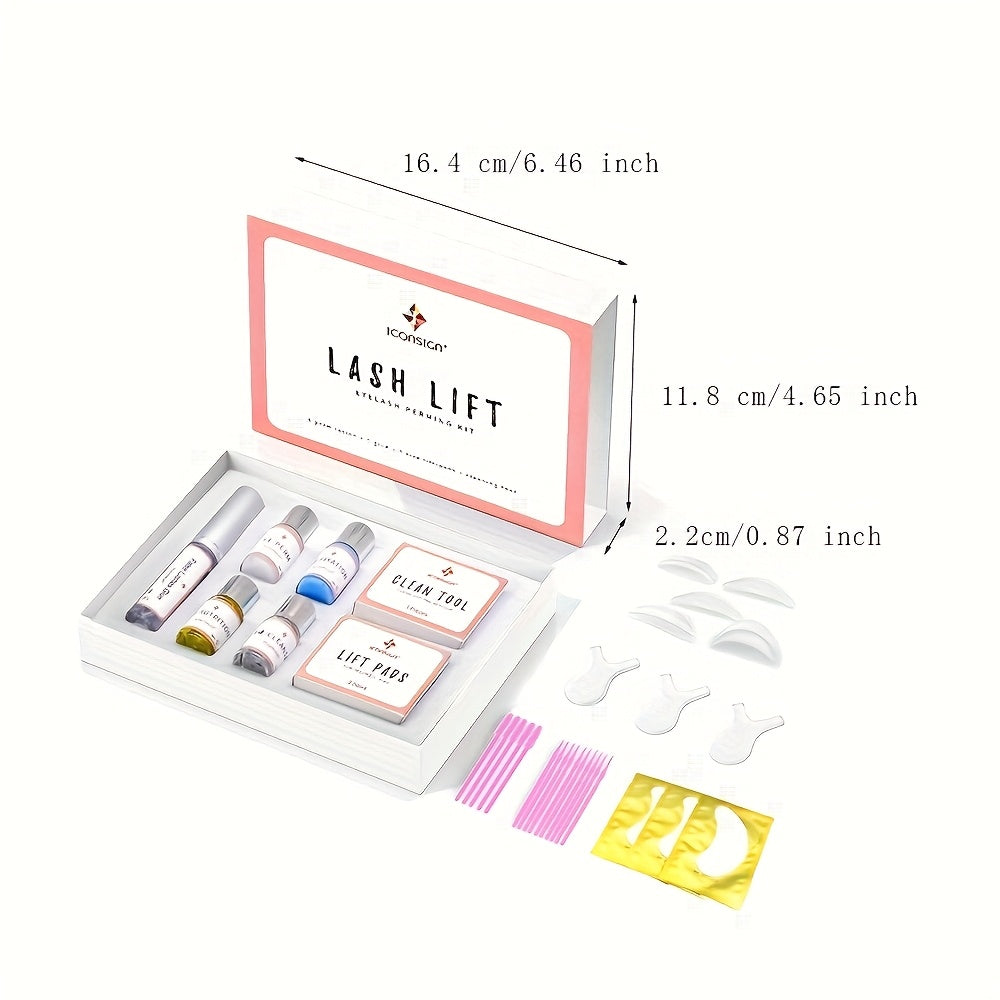 [ICONSIGN Lash Lift] ICONSIGN Long-Lasting Lash Lift Kit | Eyelash Perming Lotion, Fixation Glue, and Cleansing Tool for Home and Salon Use