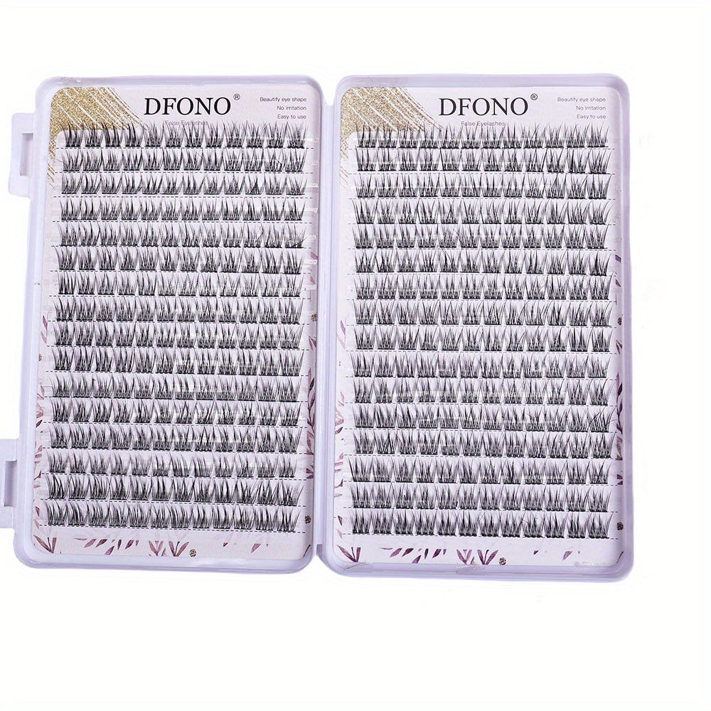 384 Clusters Fishtail DIY Eyelashes Soft Light Reusable Cluster Lashes for Daily Makeup Natural Look Easy to Apply Long Lasting
