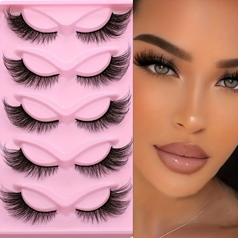 4 Boxes/20 Pairs Long 3D Fox Cat Eye False Eyelashes - Festive Gift, Slim, Thickened Tips for Dramatic Lengthening Effect - Reusable Strip Lashes for a Captivating Look, Perfect for Black Friday, Christmas, Thanksgiving, Mother's Day Parties & Events
