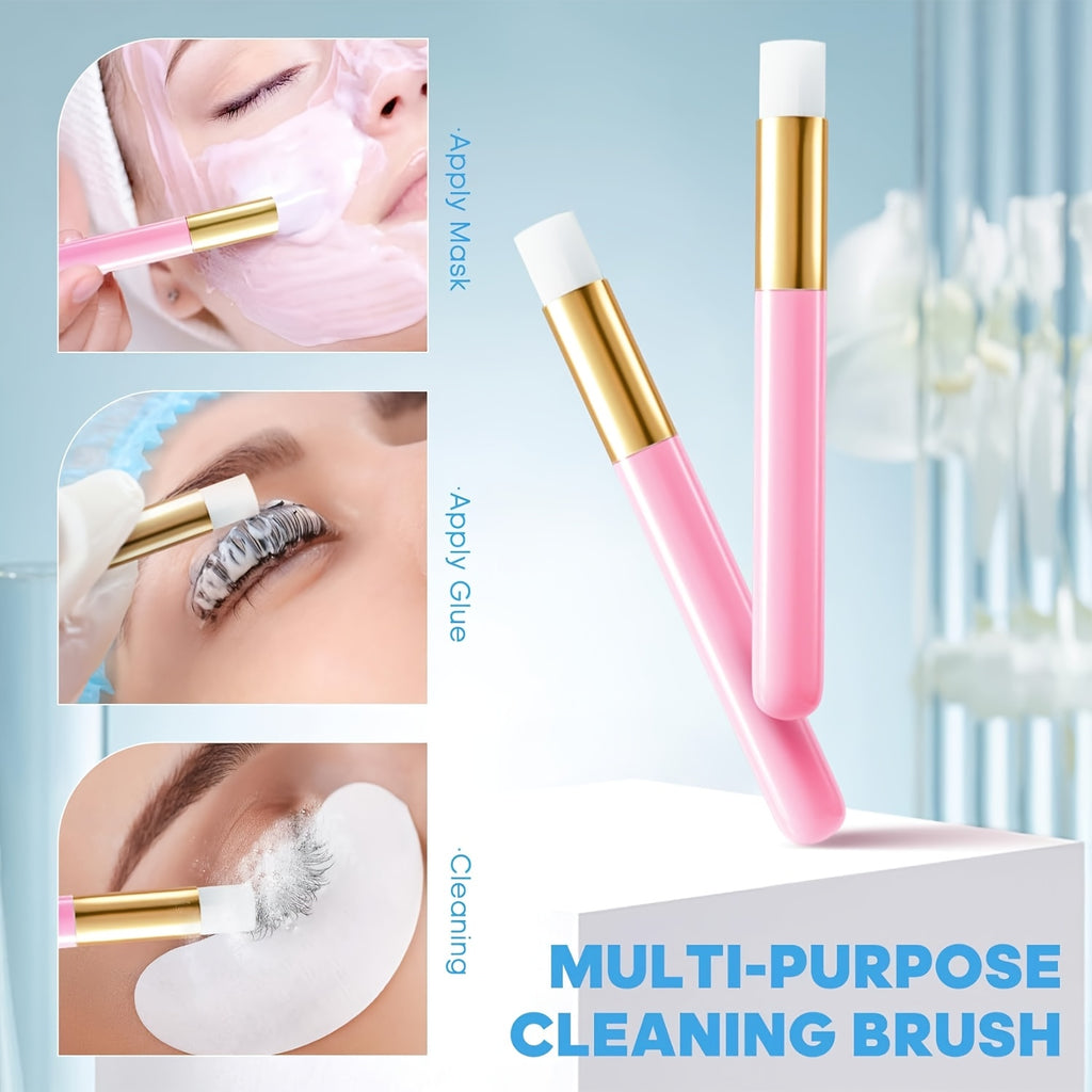 False Eyelash Tool Set, Model Head Tweezers Brush Practice Eyelash Dense Arrangement Eyelash Positioning Sticker Cleaning Brush Glue Ring Set, Tools for Novices to Practice Grafting Eyelashes Dense Arrangement Eyelash Curvature and Thickness Random