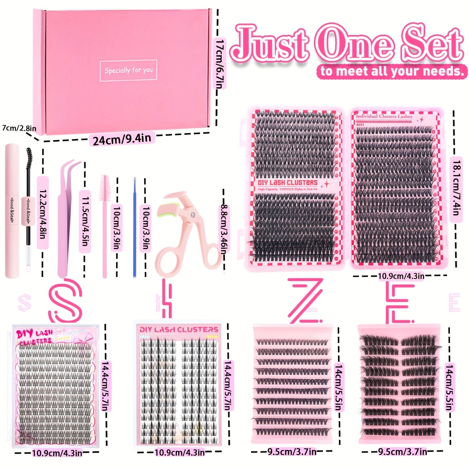 15pcs Set Mixed Length 9-16mm/D Curl/DIY Eyelash Extension/Individual Eyelashes Kit/30D40D50D80D/Fish tail Eyelash/Anime Eyelash/with Glue tool/Natural/Exten Thick/Ultra soft/Reusable/Wedding/Music Festival/Thanksgiving Day And daily use/Gift Set