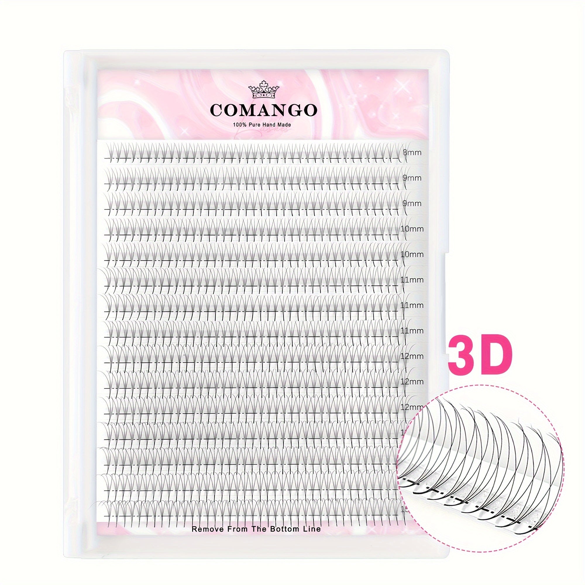 300 fan Handmade Volume Eyelashes Pointy Base 0.07mm/0.05mm 6D-16DW shape Long Lasting Soft Premade Fans Extension