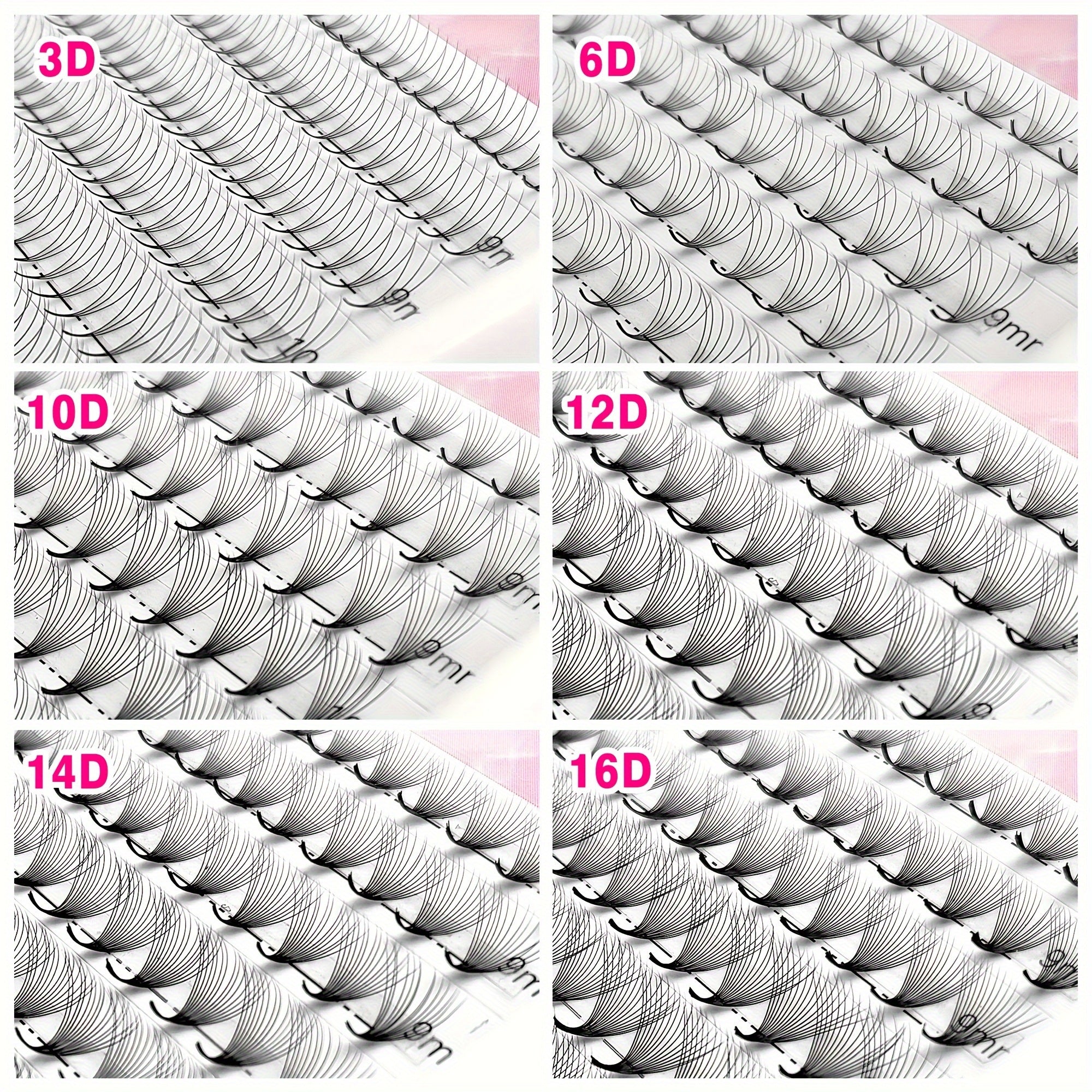 300 fan Handmade Volume Eyelashes Pointy Base 0.07mm/0.05mm 6D-16DW shape Long Lasting Soft Premade Fans Extension