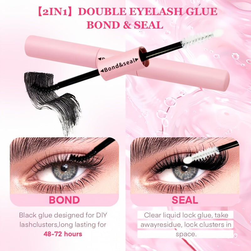 [DIY Eyelash] DIY Eyelash Extension Kit | 200/640pcs | Individual Lashes Clusters | 9-16Mm Lengths in 30D, 40D, And 50D | Includes Cluster Lash Bond, Seal, And Applicator | Stunning Gift Set