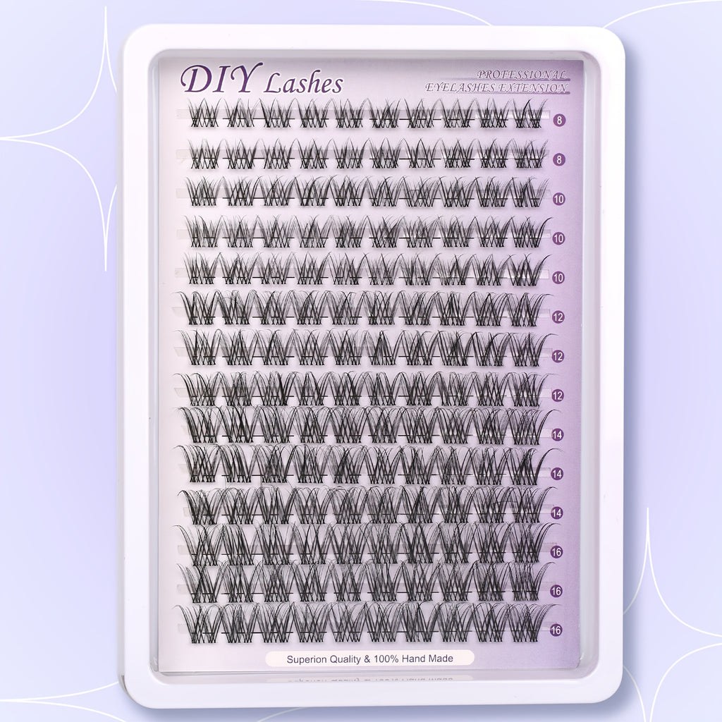 DIY Eyelash Extensions - Natural, Soft & Transparent Lashes, 8-16mm | Reusable, Beginner-Friendly | High-Quality, Hand-Made, Reusable Eyelash Extensions