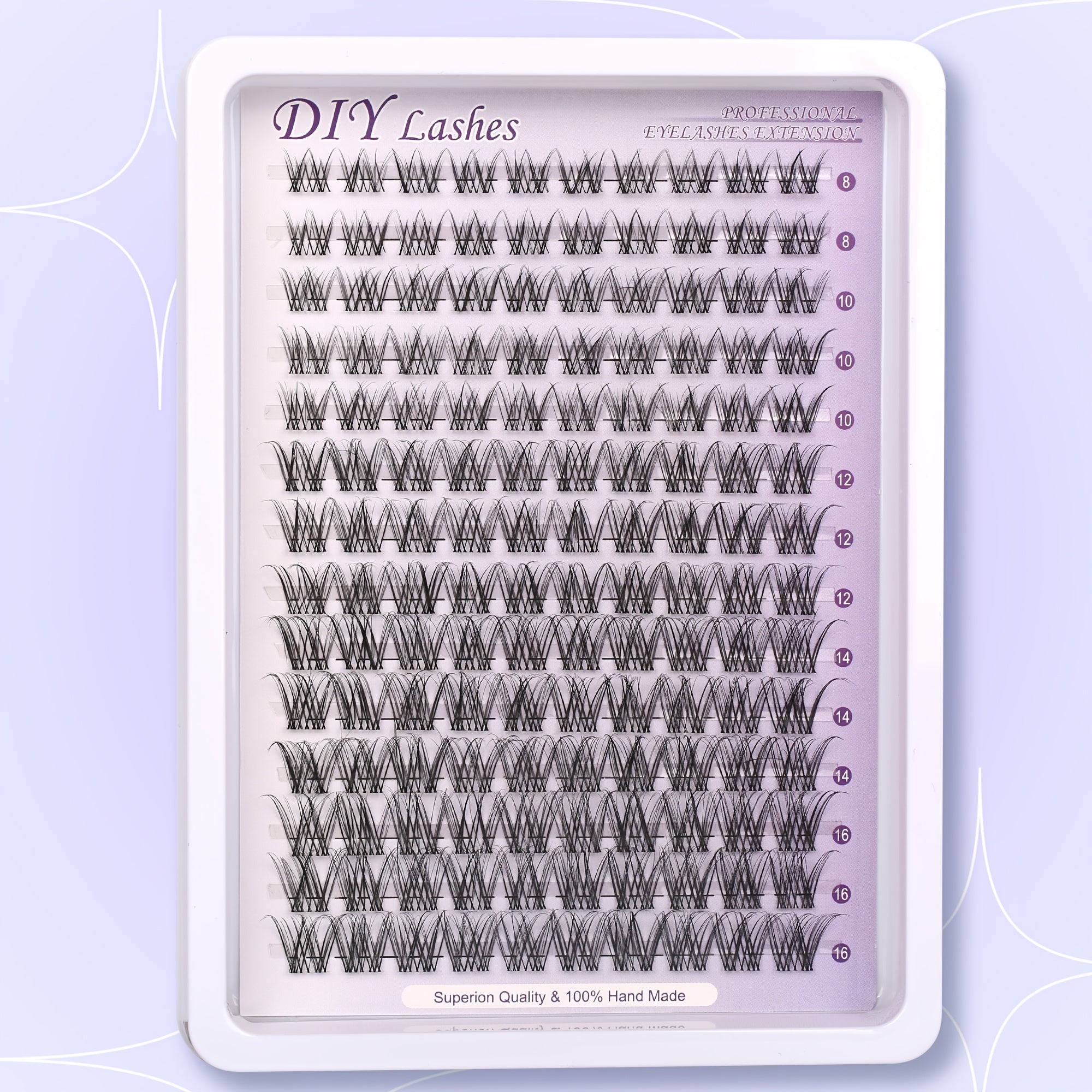 DIY Eyelash Extensions - Natural, Soft & Transparent Lashes, 8-16mm | Reusable, Beginner-Friendly | High-Quality, Hand-Made, Reusable Eyelash Extensions