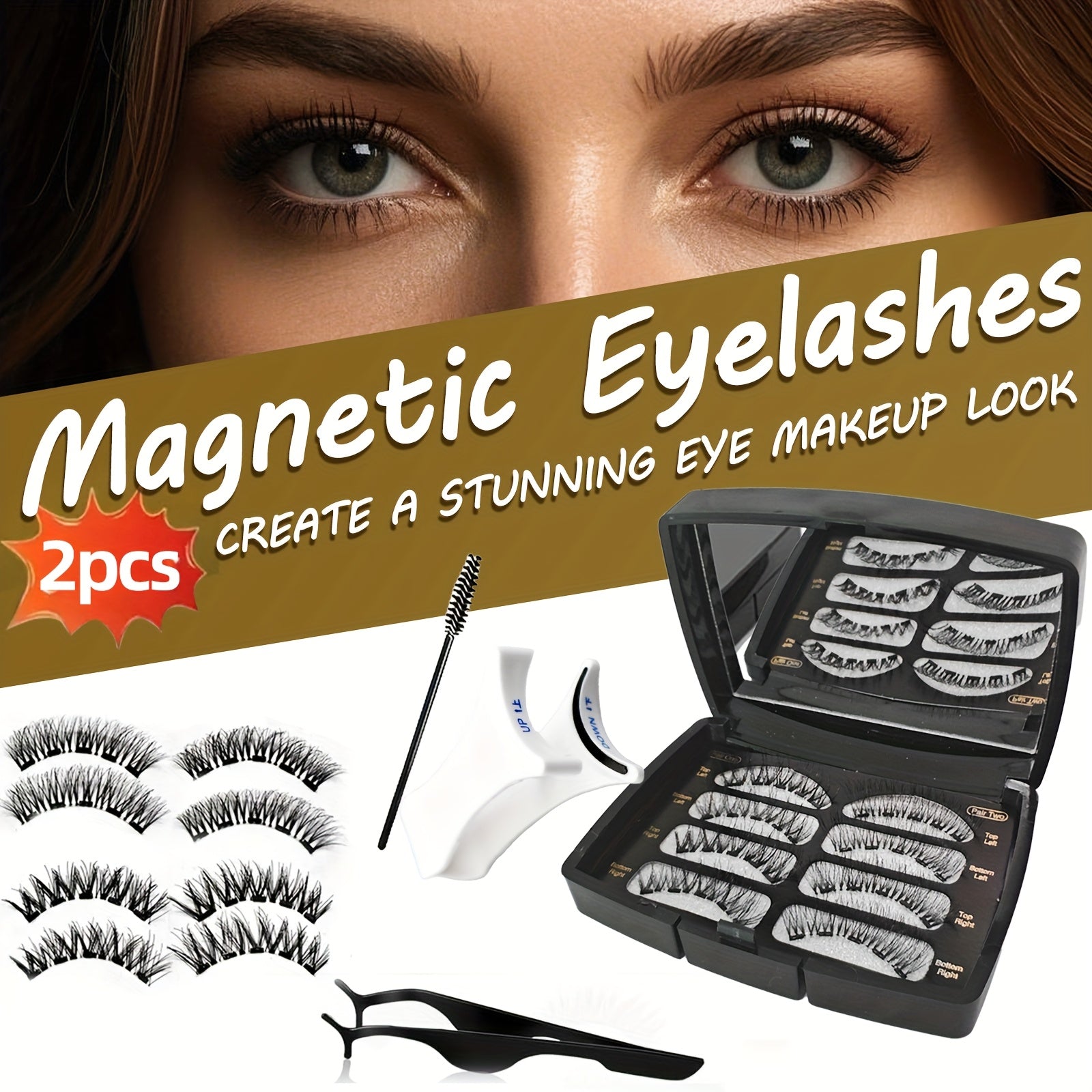 [Magnetic 3D Eyelashes] 7 Times Magnetic 3D Eyelashes | Reusable, Daily Wear, No Glue Needed, Long-lasting Beauty Without Worries