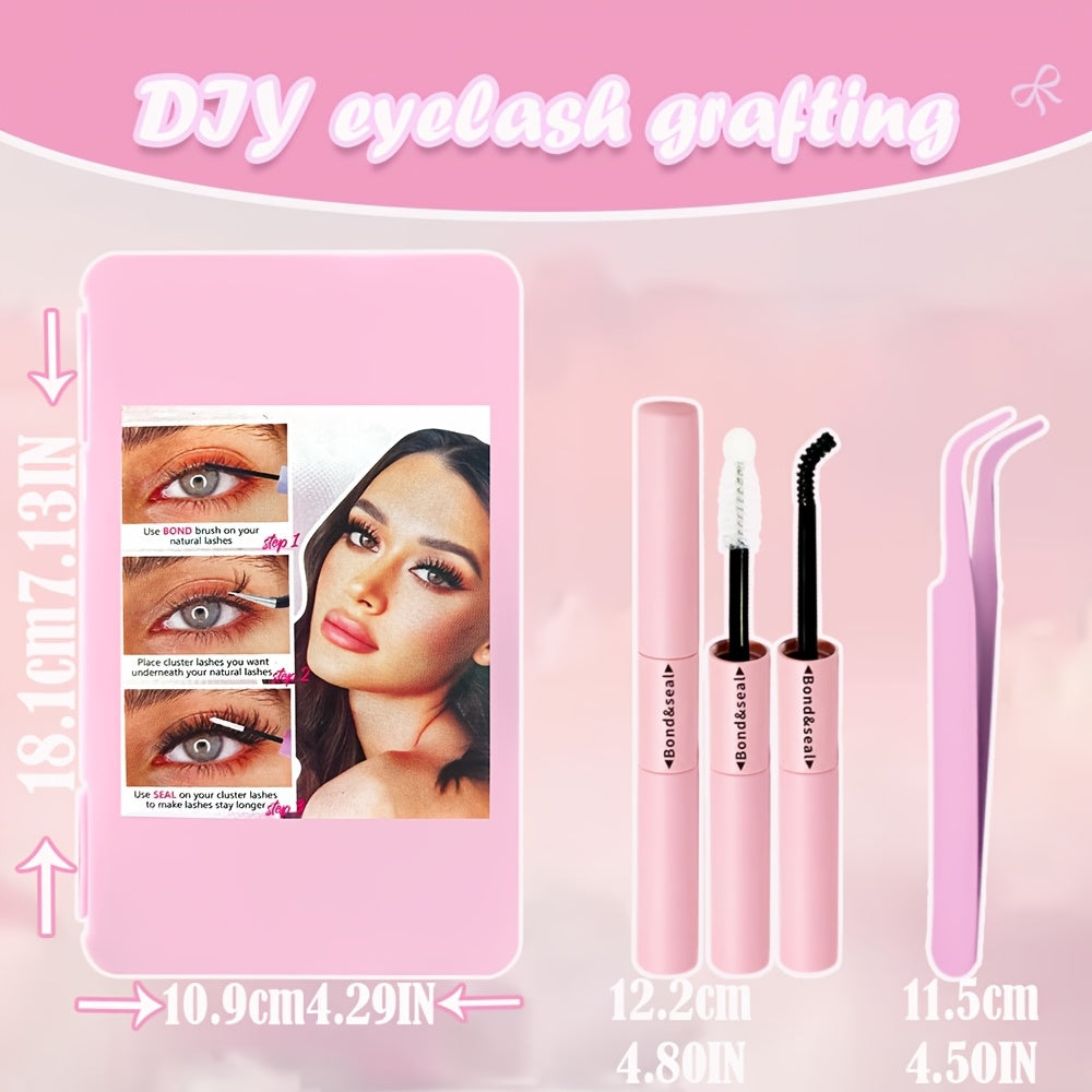 800pcs DIY Eyelash Extension Set - 30D-80D Single Lashes, D Curl, 9-16mm, Extra Thick, Reusable, Beginner-Friendly