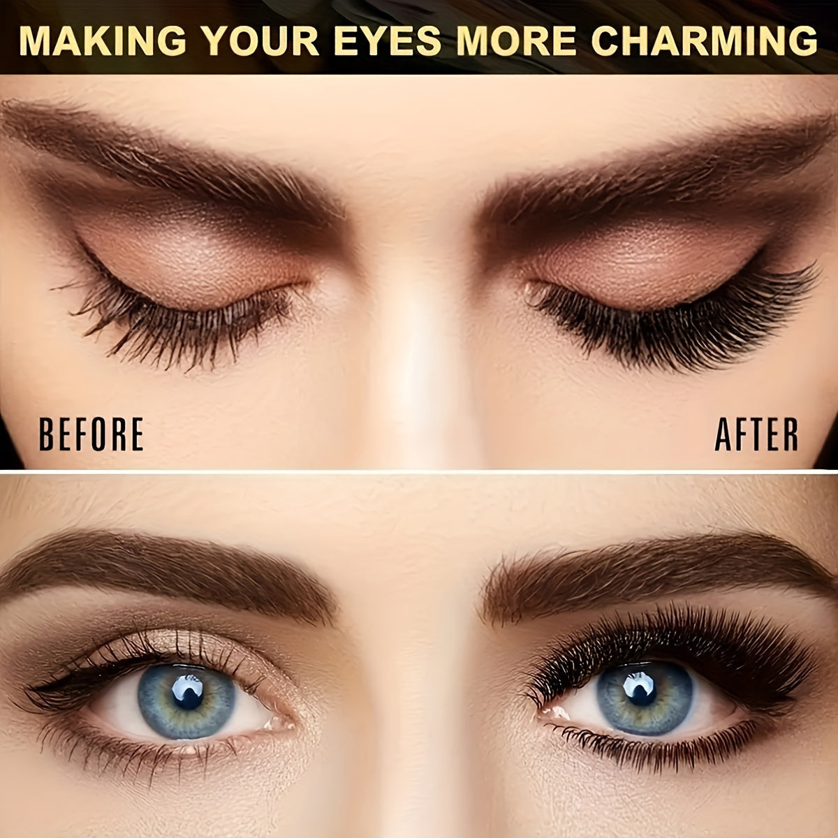 [Magnetic False Eyelashes] Reusable Magnetic False Eyelashes Set of 4 | No Adhesive Required, Alcohol-Free, Odorless Plastic Material, Professional Eye Makeup Accessories