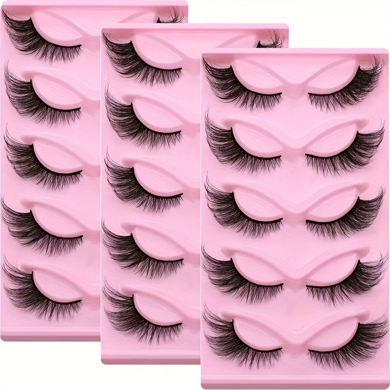 15 Pairs/3 Boxes of Cat Eye False Eyelashes Natural Thick Thick Dramatic Eyelashes 3D Artificial Mink Material Comfortable Reusable Eye Tail Extended Design Look Like Fox Eyes Suitable for Daily Dates, Stage Parties Makeup