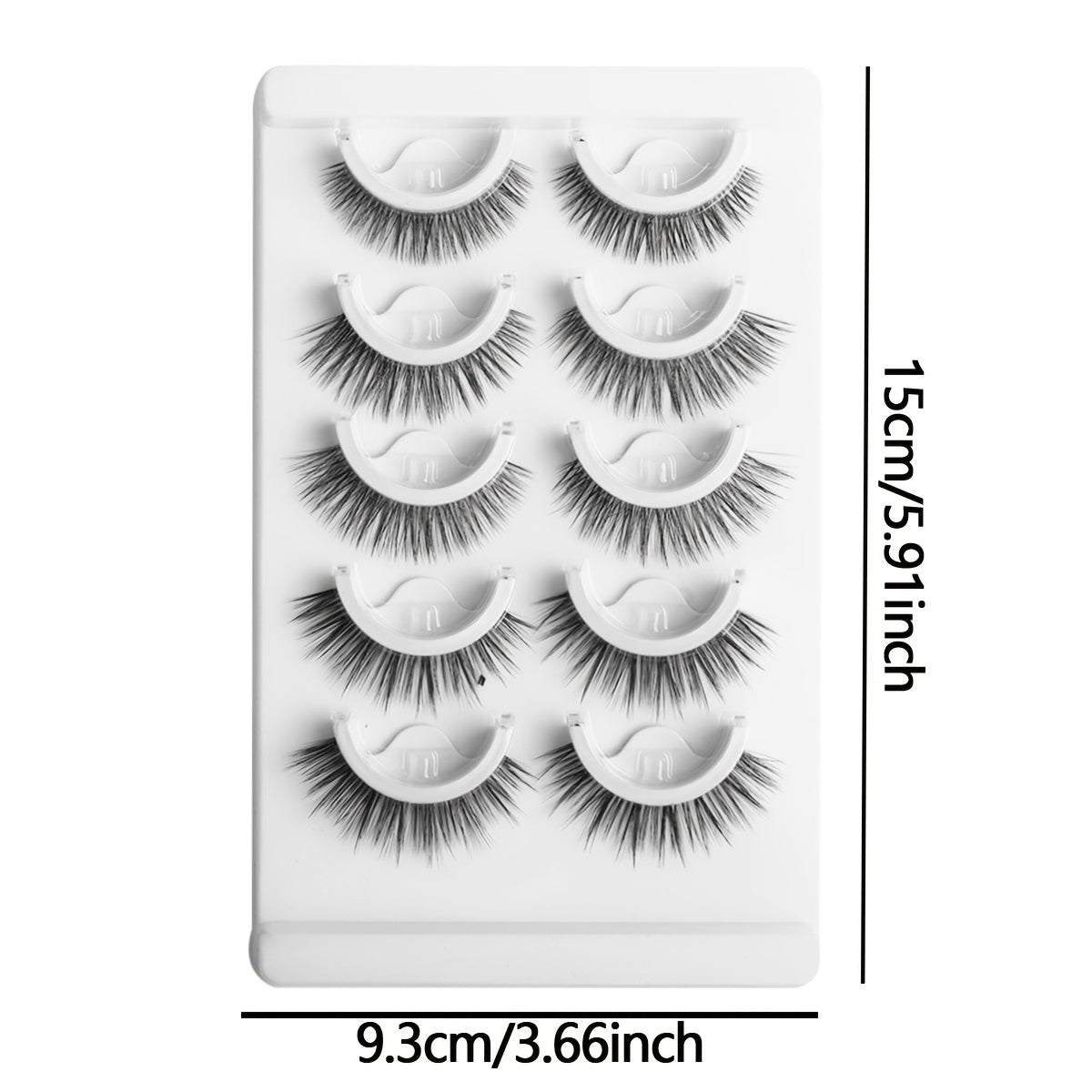 [5 Pairs Self-Adhesive Lashes] 5 Pairs Self-Adhesive No Glue Cat-Eye Mink Lash Extensions | Reusable Press-On Lashes with C Curl, Natural & Voluminous Styles for Beginners & Pros | Eyelash Accessories, Beginner Friendly, Curl Enhancing, Fluffy Texture