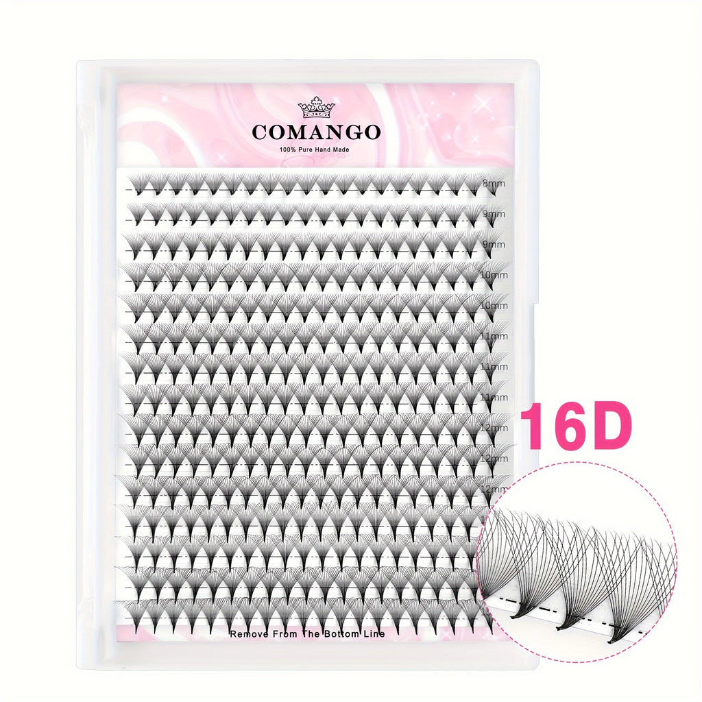 300 fan Handmade Volume Eyelashes Pointy Base 0.07mm/0.05mm 6D-16DW shape Long Lasting Soft Premade Fans Extension